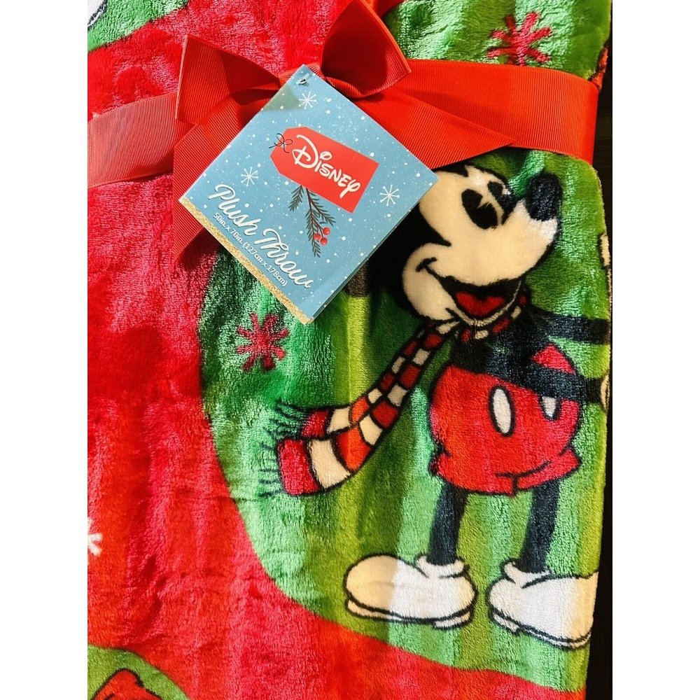 Disney Mickey Mouse Plush Red Throw Christmas Holiday Blanket 50in.x70in. - Picture 4 of 4